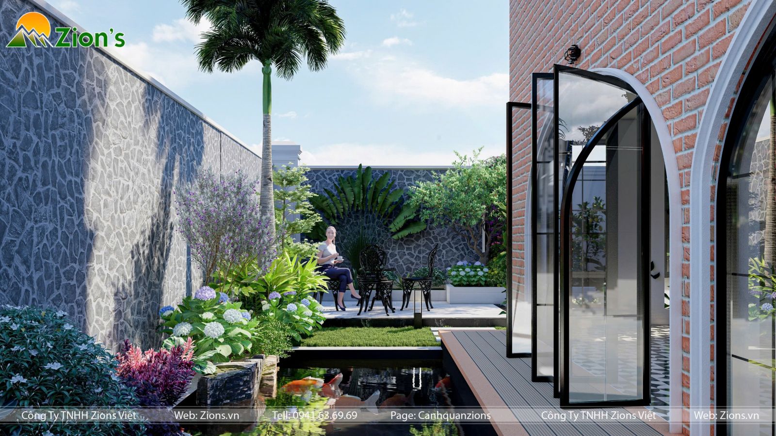Thiết kế sân vườn biệt thự phong cách nhiệt đới (tropical garden)